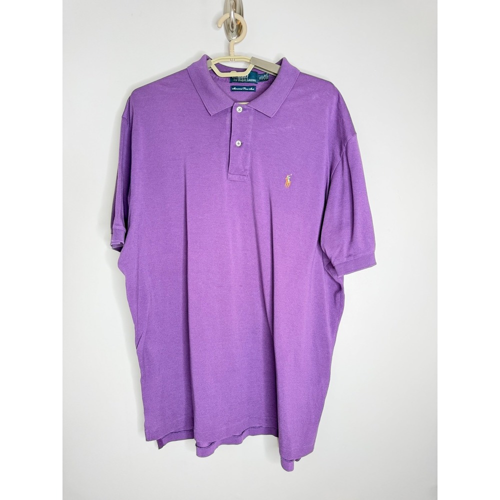 Polo Ralph Lauren Mens XL Purple Mercerized Pima Mesh Short Sleeve Polo Shirt - Picture 2 of 7